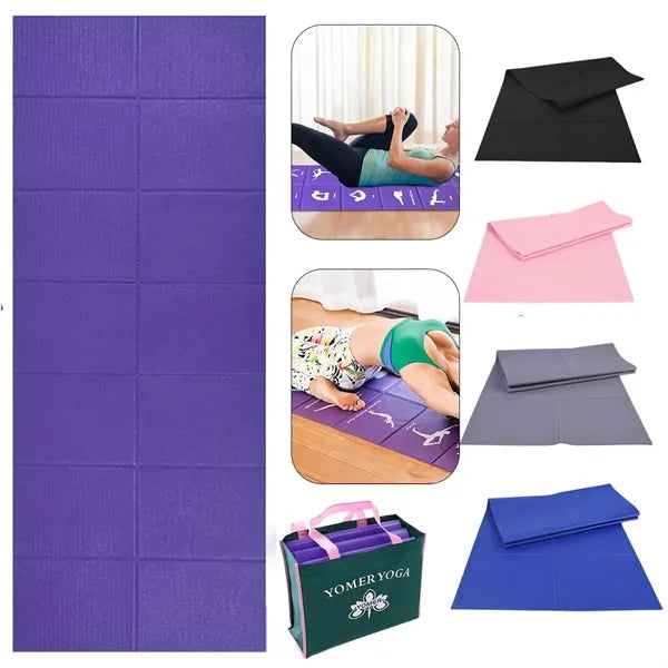 6 mm Folding Thick Yoga Mat with Storage Bag Easy to Carry