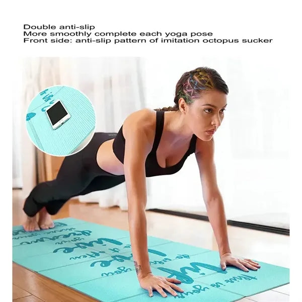6 mm Folding Thick Yoga Mat with Storage Bag Easy to Carry