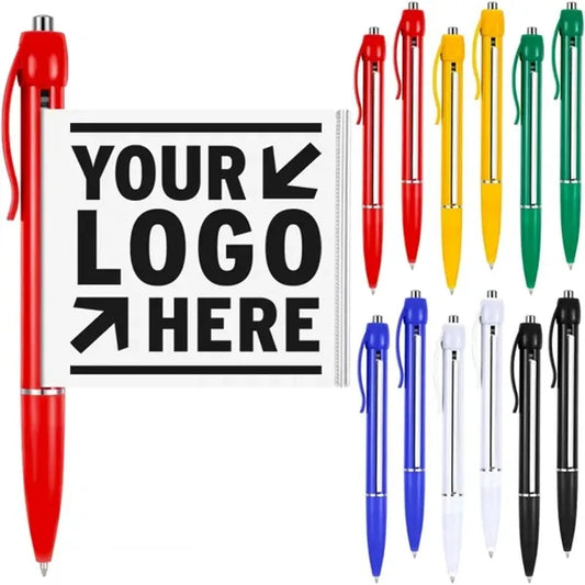 Retractable Banner Pen with Pull-Out Paper Strip
