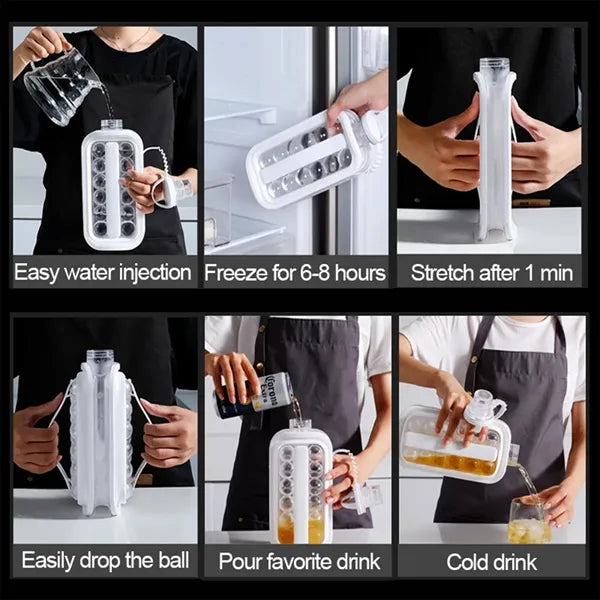 2 In 1 Ice Maker Mold with lid frozen
