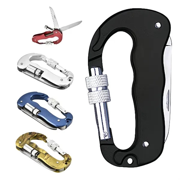 Multi Tool Carabiners with Knife Screwdriver and Bottle Open