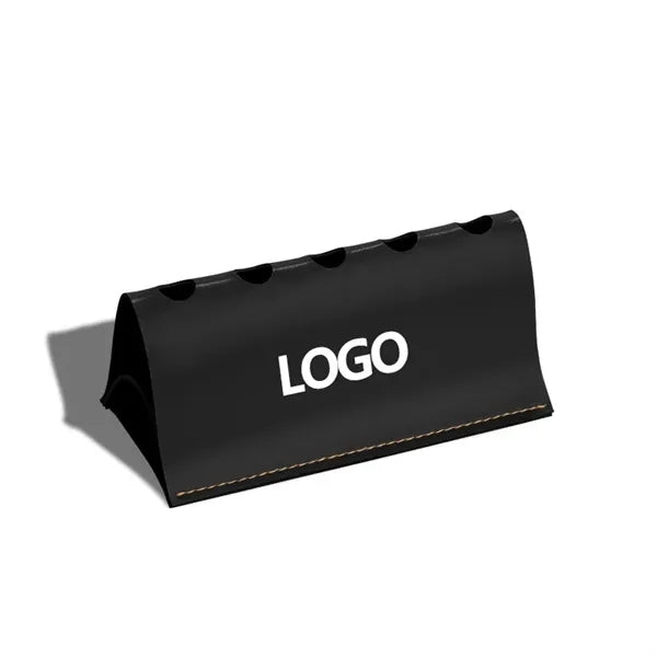 Luxury PU Leather Desk Pen Holder with Multiple Slots