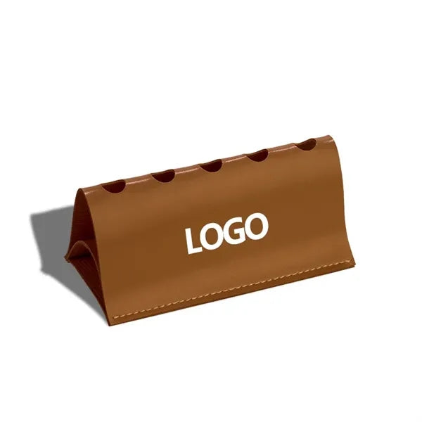 Luxury PU Leather Desk Pen Holder with Multiple Slots