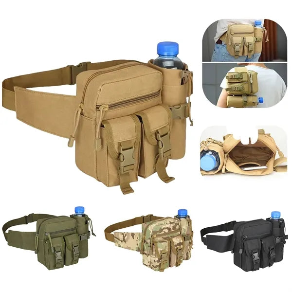 Waist Bag Military Fanny Waterproof with Water Bottle Holder