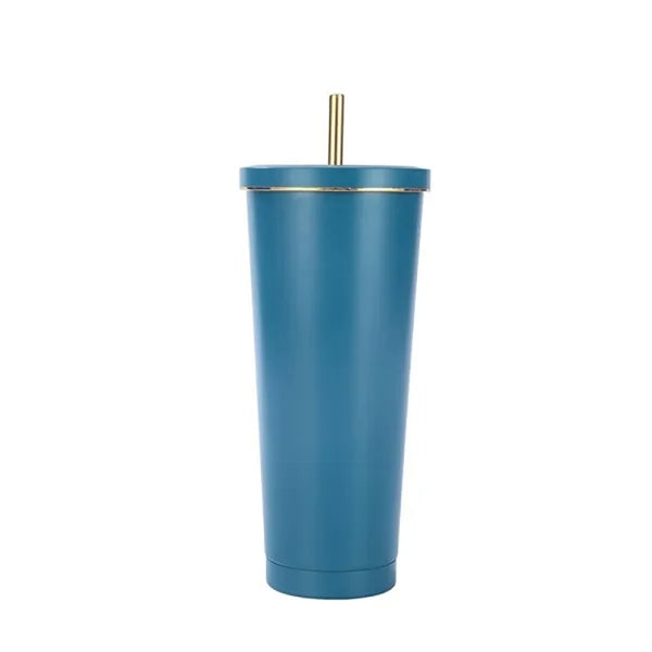 25oz Stainless Steel Vacuum Bottle with Straw