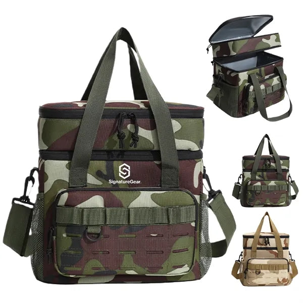Camouflage Double Layer Insulated Cooler Bag For Outdoor Use