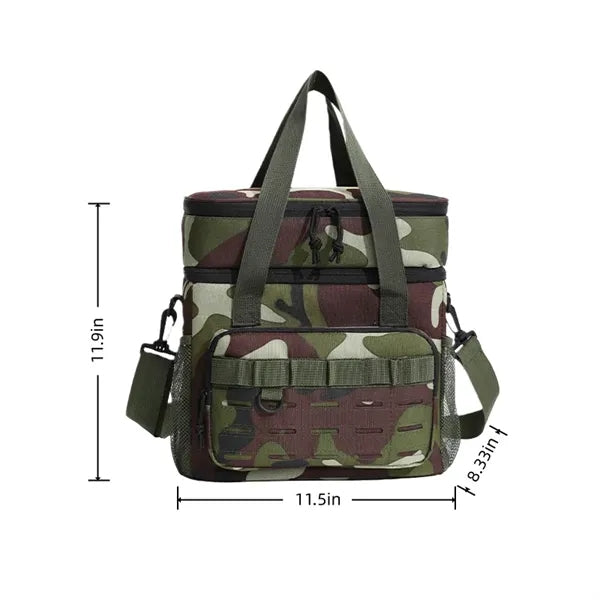 Camouflage Double Layer Insulated Cooler Bag For Outdoor Use