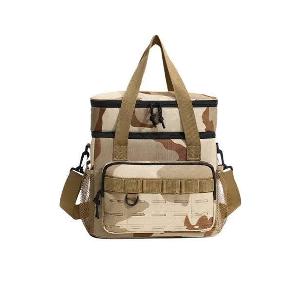 Camouflage Double Layer Insulated Cooler Bag For Outdoor Use