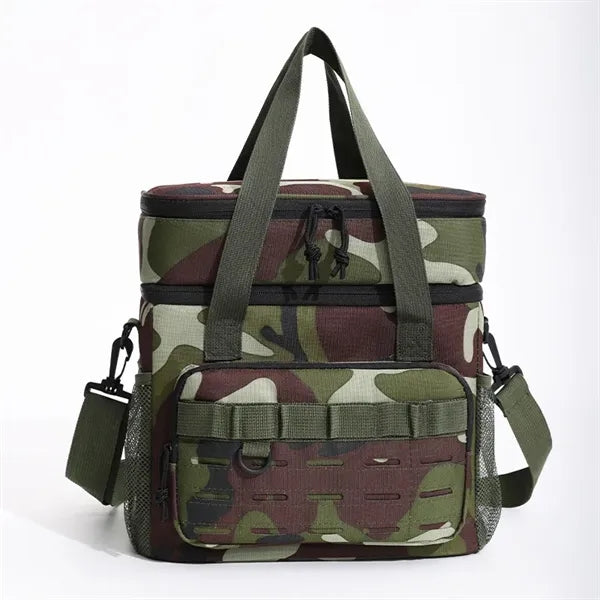 Camouflage Double Layer Insulated Cooler Bag For Outdoor Use