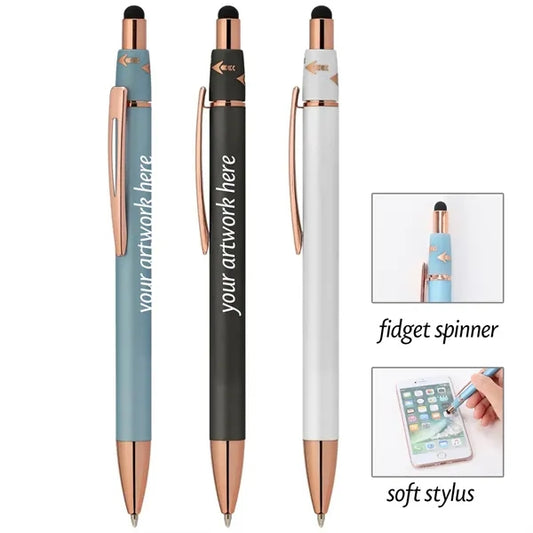 Orbit Spinner Metal Pen With Stylus