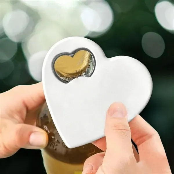 Heart Shaped Personalized Wedding Favor Magnet Opener