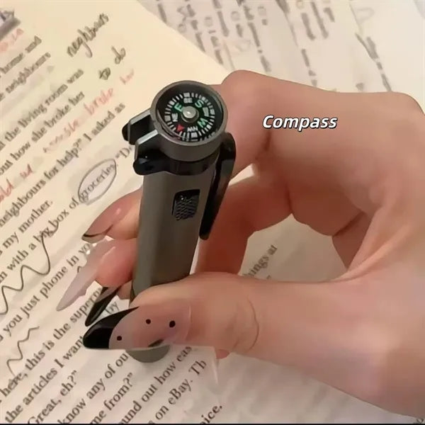 Outdoor Multi Compass Stylus Flashlight Pen Tool