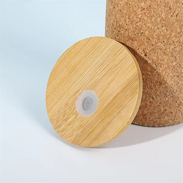 16 oz Glass Tumbler with Straw and Bamboo Lid