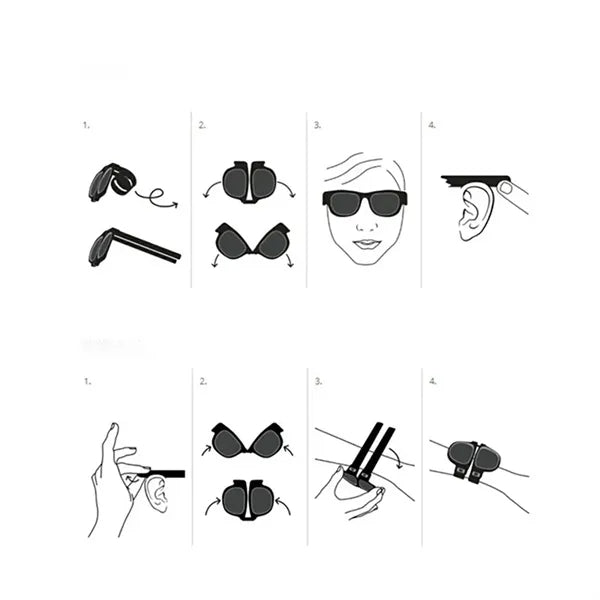 Wristband Slap Folding Sunglasses