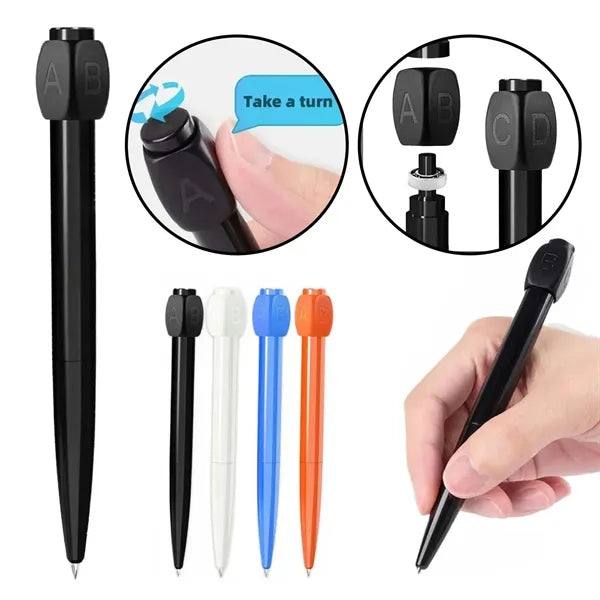 Unzip Black Answer ABCD Twist-Up Gel Pen Decision Maker