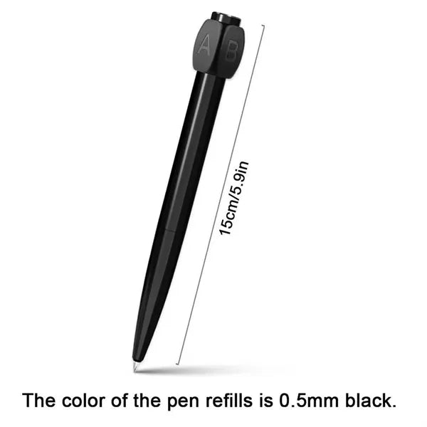 Unzip Black Answer ABCD Twist-Up Gel Pen Decision Maker