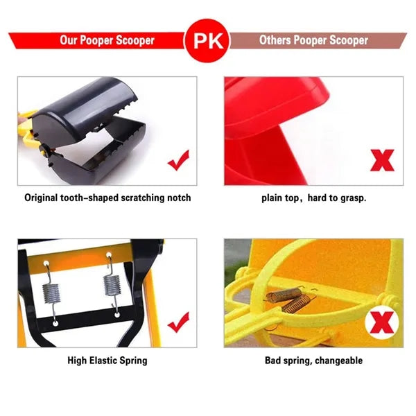Portable Pooper Scooper with Long Handle for Easy Pick-Up