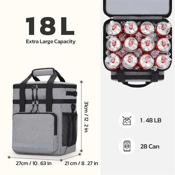 Insulated Cooler Double Layer Lunch Bag with Handle