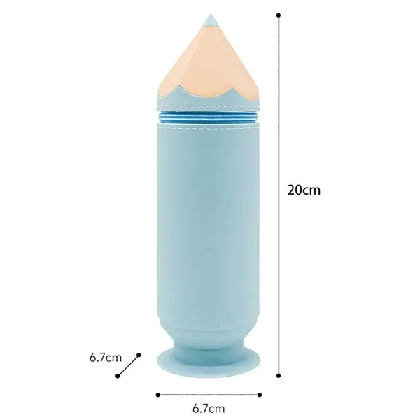 Silicone Pencil Case with Suction Cup for Travel and Daily