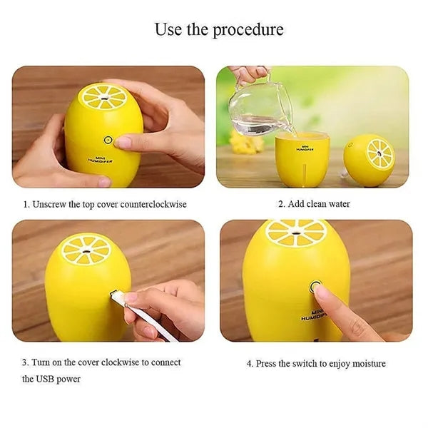 Compact Luminous USB Humidifier in Four Colors Versatile Use
