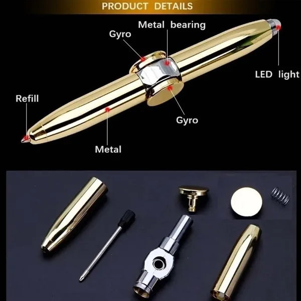 LED Fidget Spinner Pen Metal Stress Relief Ballpoint
