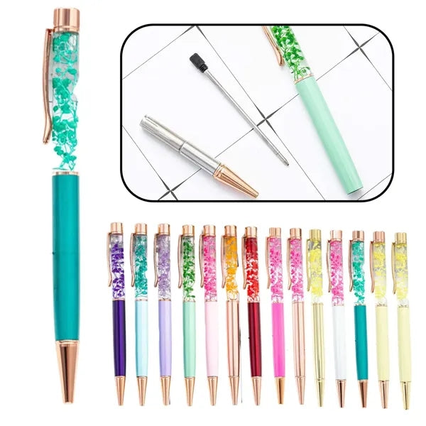 Stylish Vibrant Liquid Flower Ballpoint Pens Smooth Writing