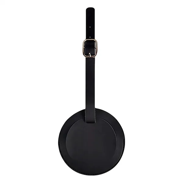 Round PU leather luggage tag/boarding pass holder