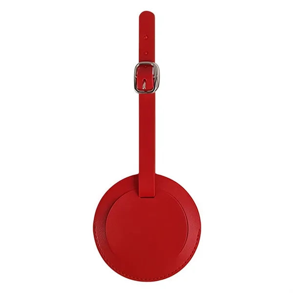 Round PU leather luggage tag/boarding pass holder