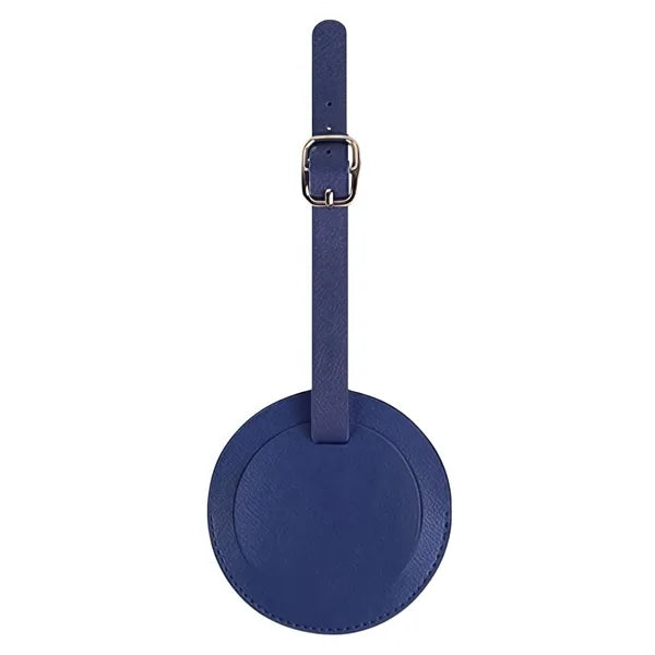 Round PU leather luggage tag/boarding pass holder