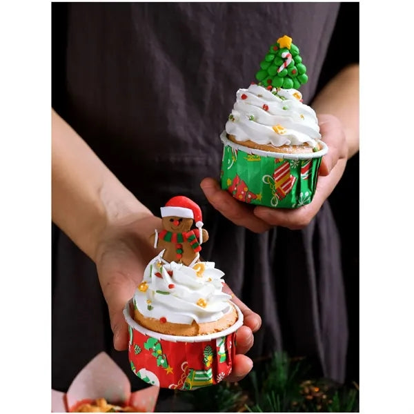 Food-Grade Paper Baking Cups for Holiday Muffins & Gifts