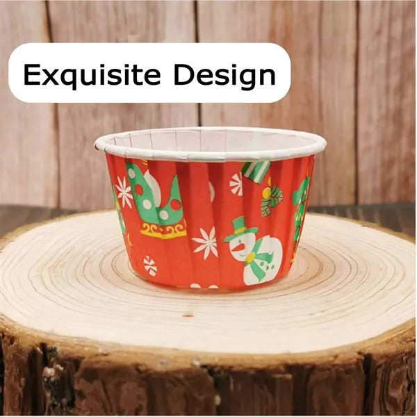 Food-Grade Paper Baking Cups for Holiday Muffins & Gifts