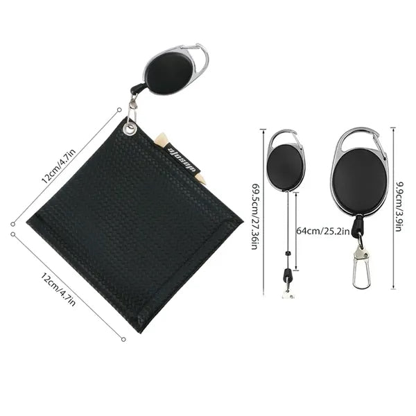 Small Golf Woven Pattern Towel with Retractable Clip