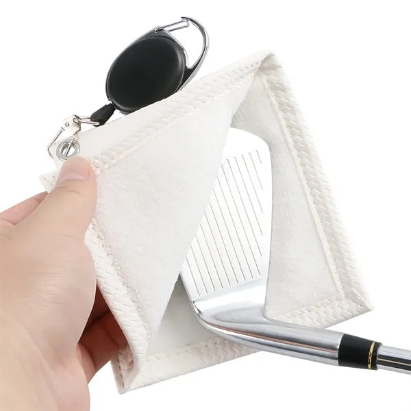 Small Golf Woven Pattern Towel with Retractable Clip