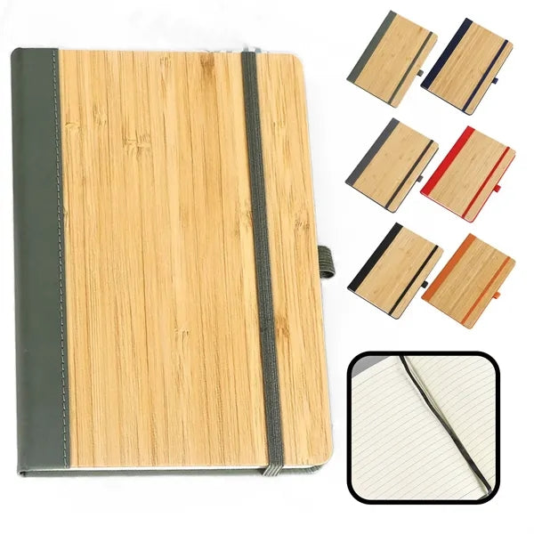 Bamboo Wood Notebook - Eco A5 with Pen Holder