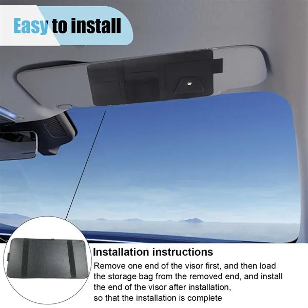 PU Leather Multi Function Car Visor Organizer
