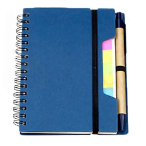 Spiral Notebook with Pen Sticky Notes Labels