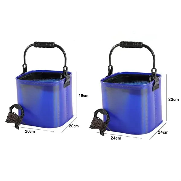 Portable Eva Collapsible Fishing Bucket With Rope Outdoor