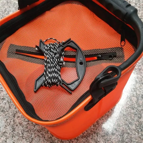 Portable Eva Collapsible Fishing Bucket With Rope Outdoor