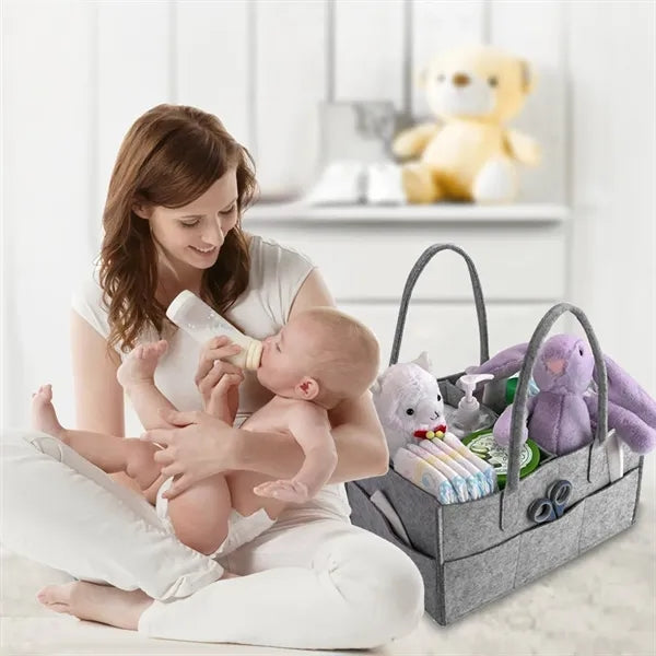 Compact Stylish Baby Nappy Organizer with side pockets