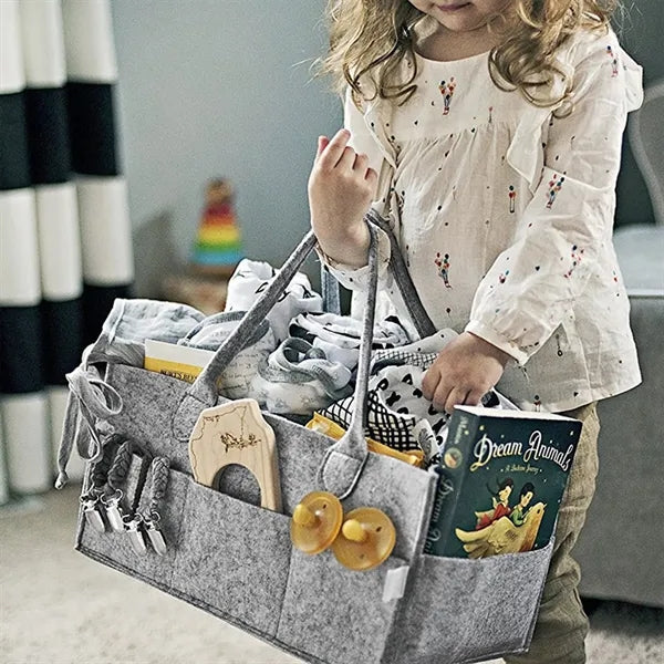 Compact Stylish Baby Nappy Organizer with side pockets