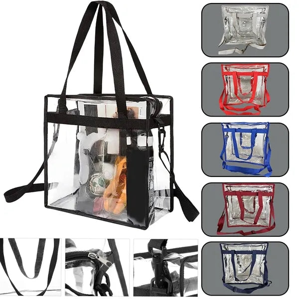 Pvc Transparent Tote Shopping Crossbody Handbag Outdoor
