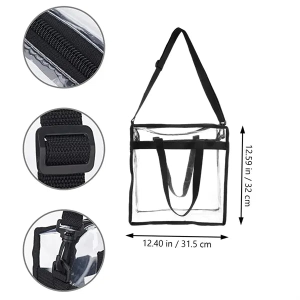 Pvc Transparent Tote Shopping Crossbody Handbag Outdoor