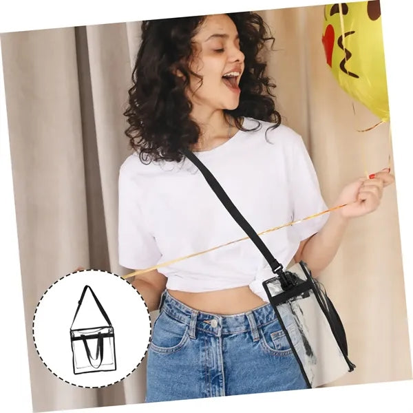 Pvc Transparent Tote Shopping Crossbody Handbag Outdoor