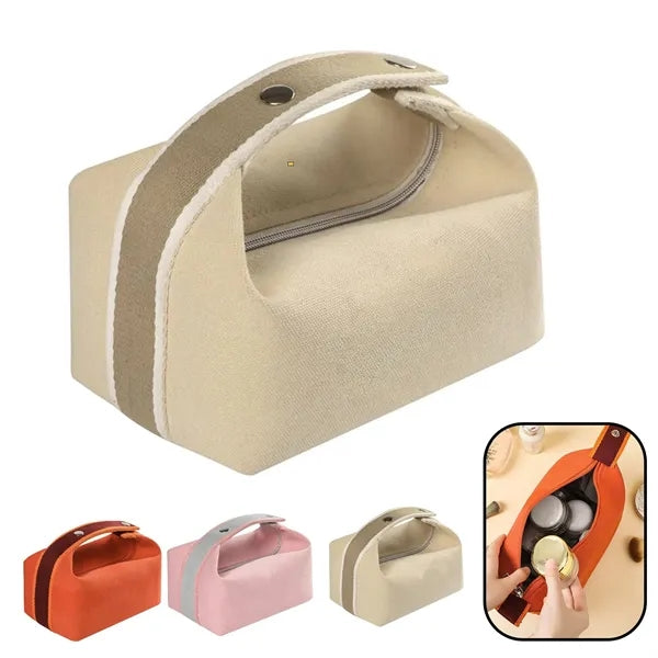 Minimalist Portable Large Waterproof Canvas Makeup Bag