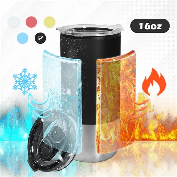 16oz Insulated Travel Mug Portable Coffee Cup Office Outdoor