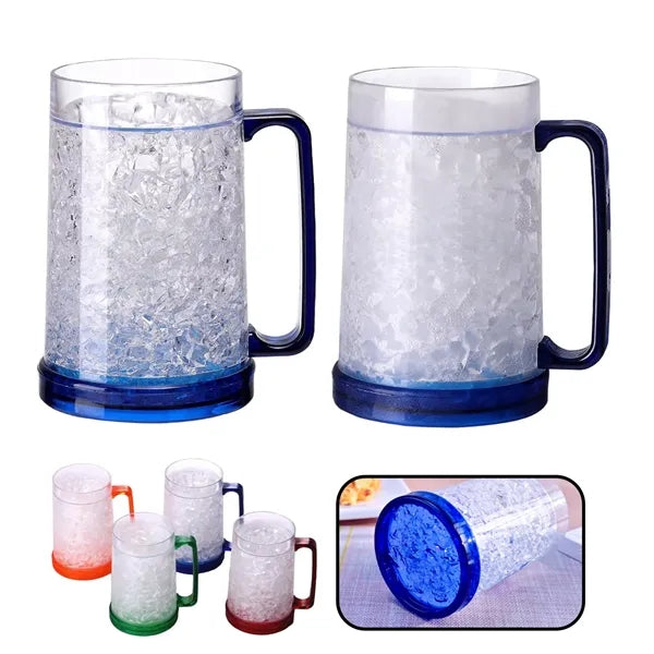 Double Layered Plastic Gel Refrigerated Beer Cooling Cup