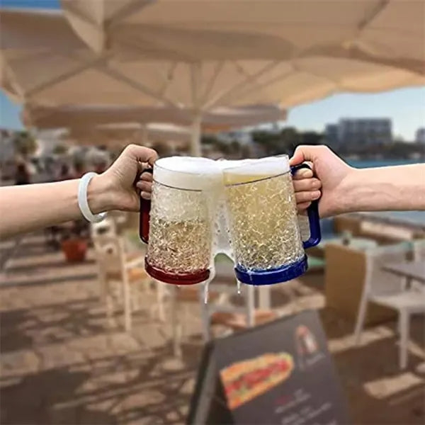Double Layered Plastic Gel Refrigerated Beer Cooling Cup