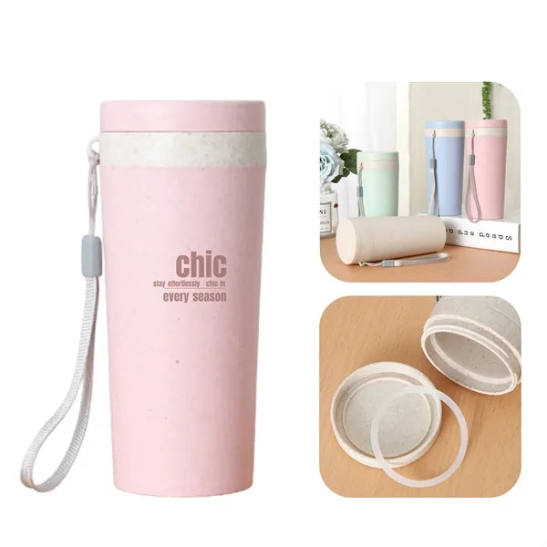 10oz Wheat Straw Water Bottle-Drinking Travel Bottle