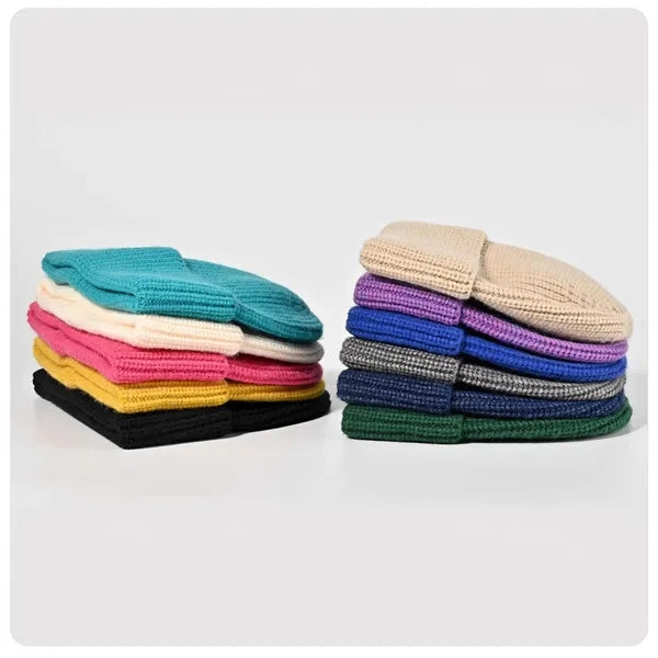 Logo Embroidered Knit Cap (Autumn & Winter)