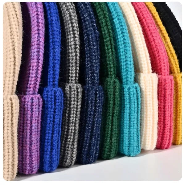 Logo Embroidered Knit Cap (Autumn & Winter)